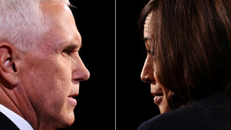 Mike Pence and Kamala Harris during the vice presidential debate
