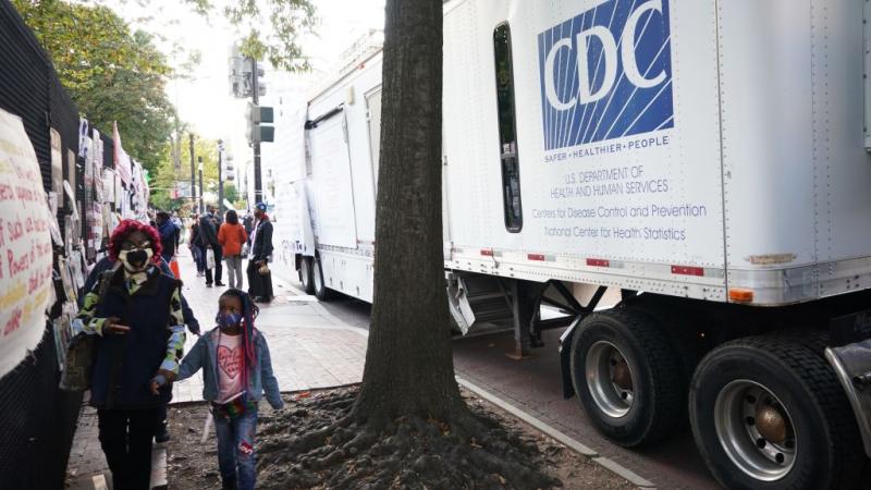 A CDC testing trailer in Washington, D.C., Oct. 9