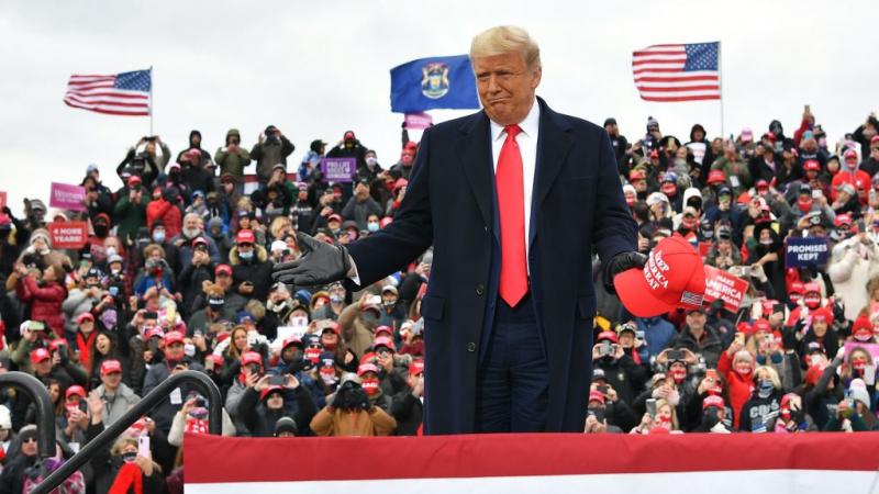 President Trump at a rally in Michigan, Oct. 30