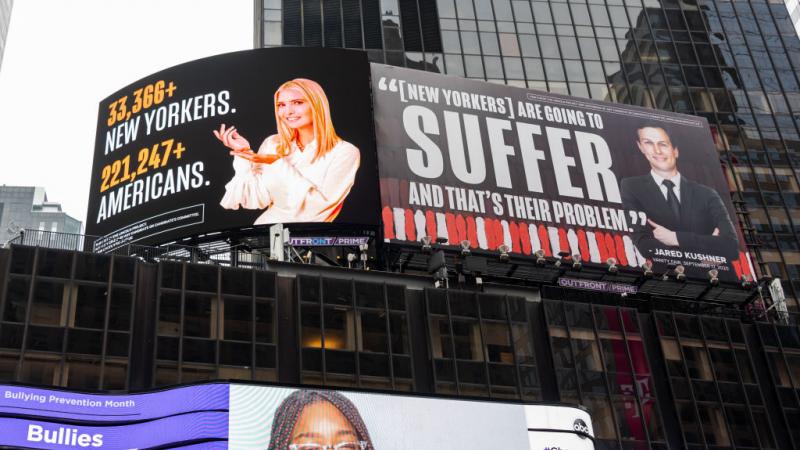 The Lincoln Project billboards in Times Square