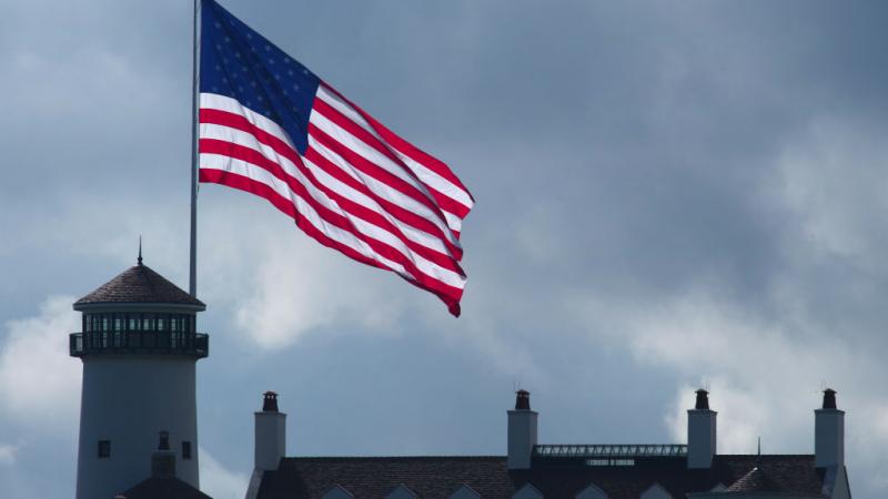An American flag in Bayonne, N.J.