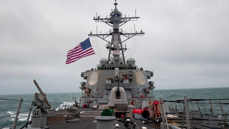 The USS Barry transits the Taiwan Strait