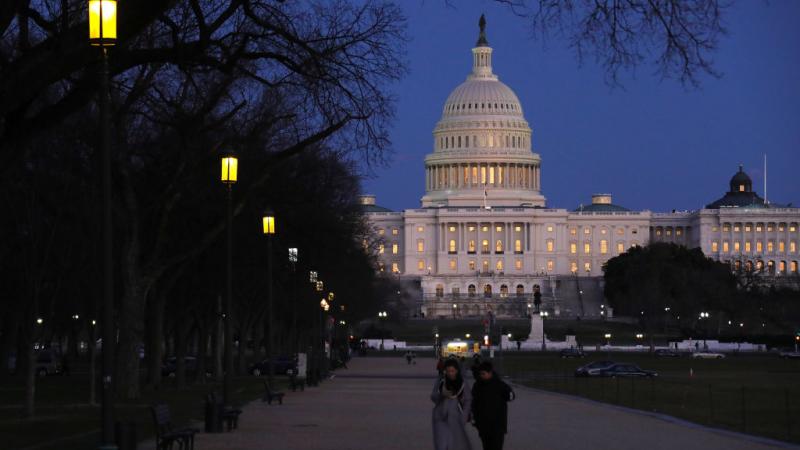 The Capitol in DC at dusk
