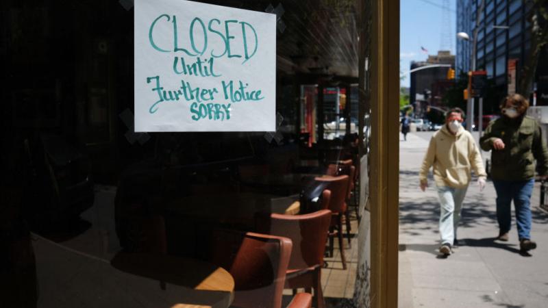 A shuttered restaurant in New York City, May 2020