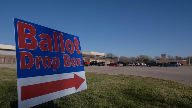 A ballot dropping point in Lansing, MI