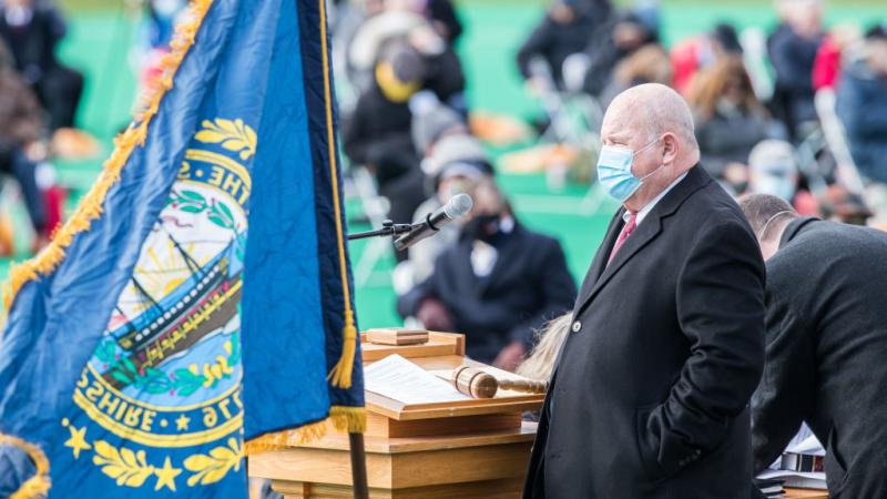 Richard Hinch speaks during the opening session of the New Hampshire Legislature in December 2020