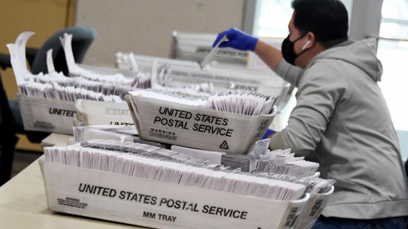 Mail-in ballots in Pomona, CA, Oct. 23