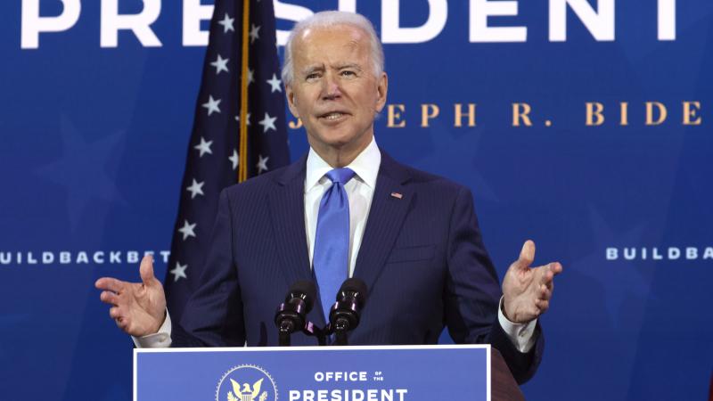 U.S. President-elect Joe Biden speaks during an event to name his economic team at the Queen Theater December 1, 2020 in Wilmington, Delaware.