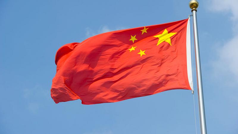 Chinese flag in Shanghai in 2010