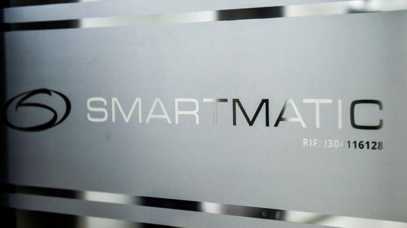 Smartmatic logo in Caracas, Venezuela in 2017