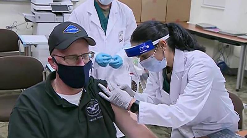 Acting Defense Secretary Chris Miller is vaccinated at Walter Reed 