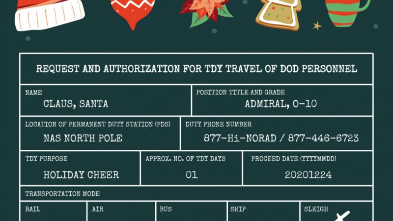 NORAD has released a copy of Santa's travel orders