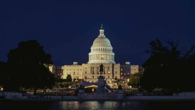 View of Capitol Building at night, Washington DC