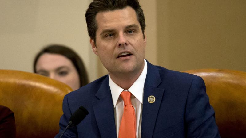 Rep. Matt Gaetz, (R-FL) speaks during a House Judiciary Committee markup of the articles of impeachment against President Donald Trump, on Capitol Hill December 11, 2019 in Washington, DC.