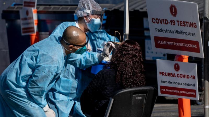 A COVID-19 testing site in Los Angeles, CA