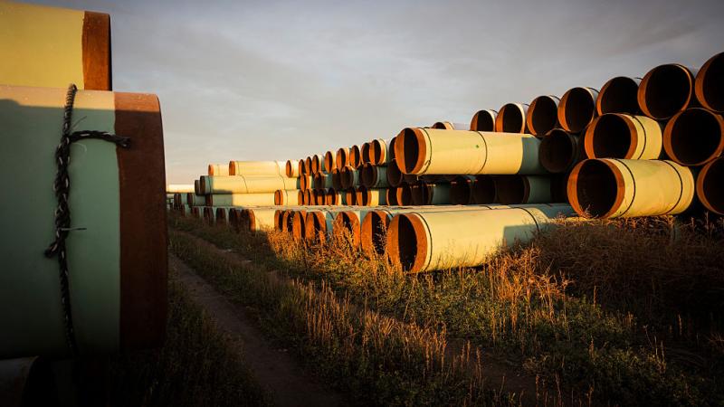 Materials for the Keystone pipeline, seen in Oct. 2014