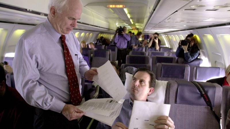 John Weaver (seated) with U.S. Sen. John Mccain, 2000