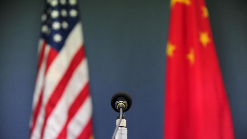 Chinese and American flags in 2009