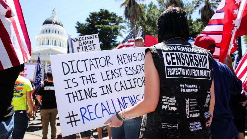 Protesters at the California State Capitol fight to recall Gov. Gavin Newsom