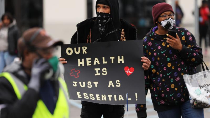 Amazon workers protest in New York, March 2020