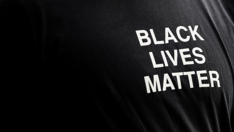 T-shirt supporting Black Lives Matter campaign in the UK in 2020
