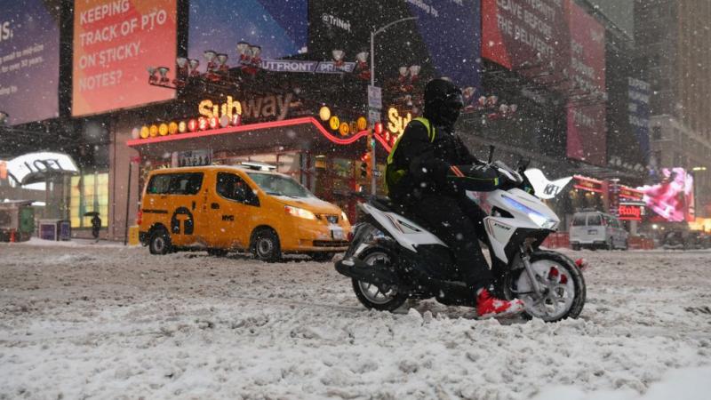 Times Square during snowstorm on Feb. 1
