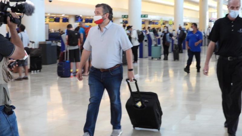 Sen. Ted Cruz at Cancun International Airport on Feb. 18, 2021