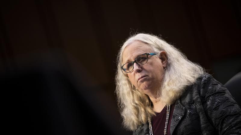 Rachel Levine, nominee for Assistant Secretary in the Department of Health and Human Services, testifies at her confirmation hearing before the Senate Health, Education, Labor, and Pensions Committee February 25, 2021 on Capitol Hill in Washington D.C.