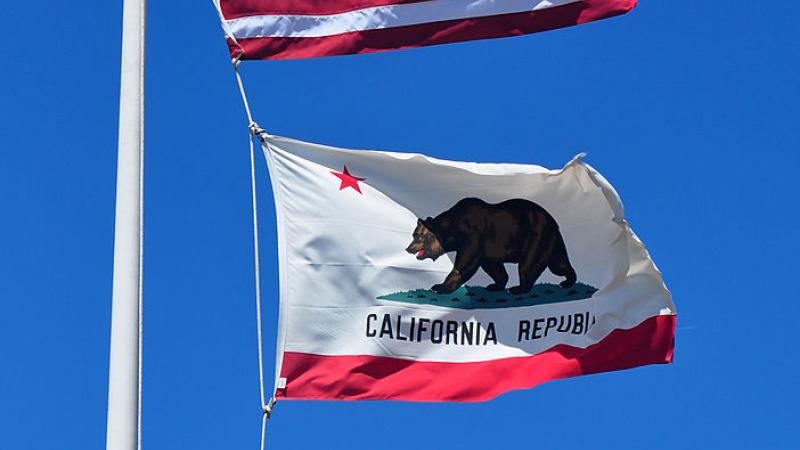 U.S. flag and California flag 