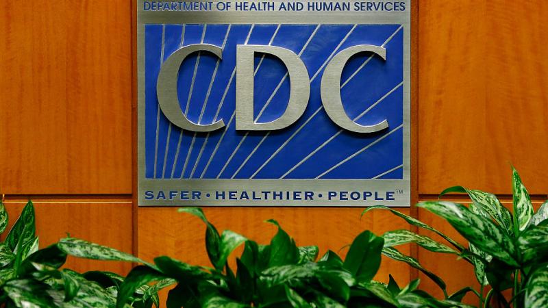 CDC logo on a podium in 2014