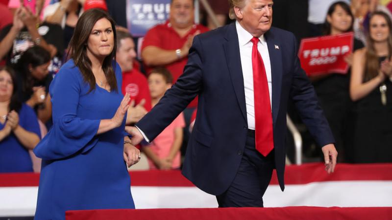 President Trump and Sarah Huckabee Sanders on June 18, 2019