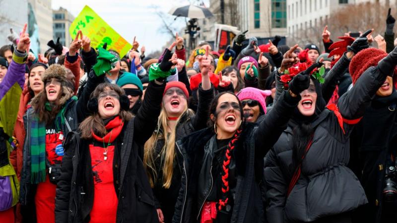 Protesters at the Women's March in Washington, D.C., Jan. 2020