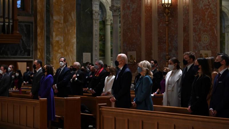 President Joe Biden at Mass, Jan. 20