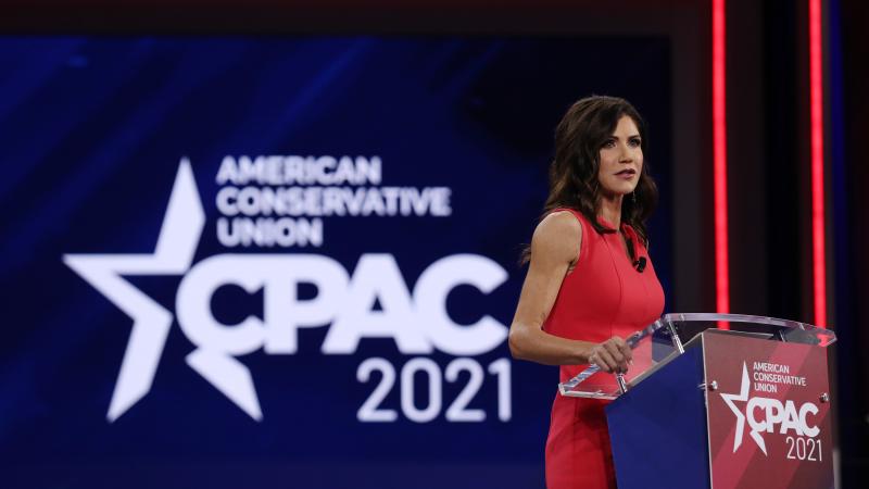 South Dakota Gov. Kristi Noem addresses the Conservative Political Action Conference held in the Hyatt Regency on February 27, 2021 in Orlando, Florida.
