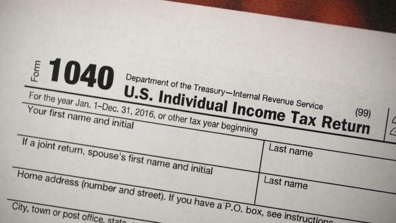 IRS 1040 tax form in December 2017