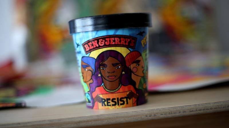 Ben & Jerry's 2018 "Pecan Resist" political ice cream pint.