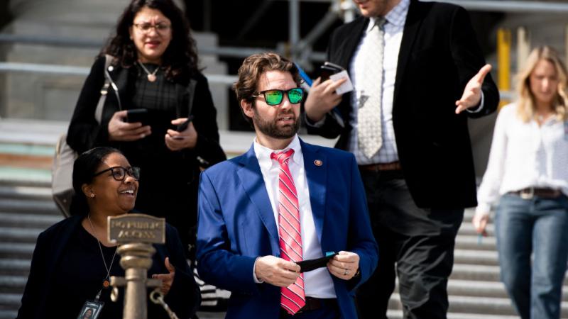  Rep. Joe Cunningham, D-S.C., walks down the House steps,  Feb. 28, 2020.  