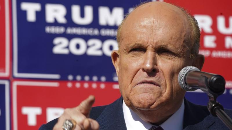Former New York City Mayor Rudy Giuliani in Philadelphia 2020.