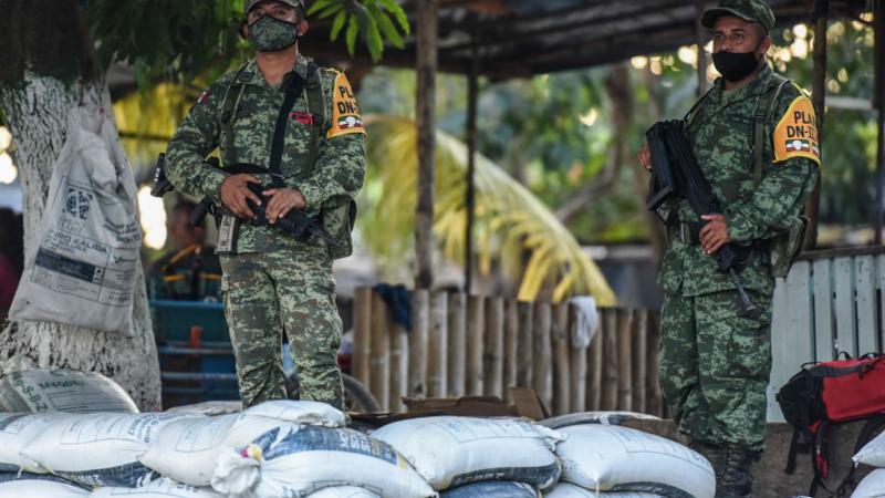 Mexican soldiers border with Guatemala,