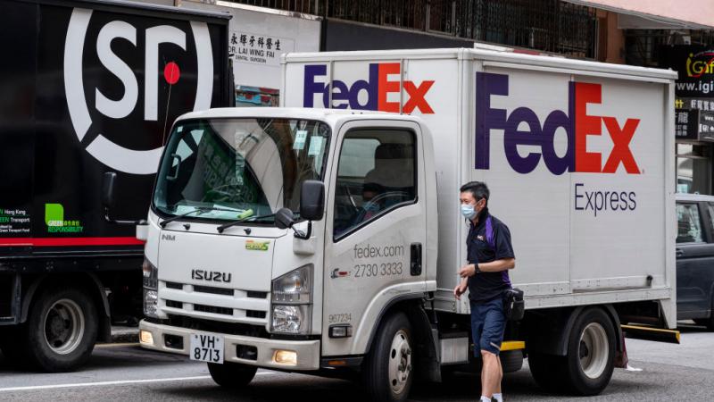 FedEx truck in Hong Kong