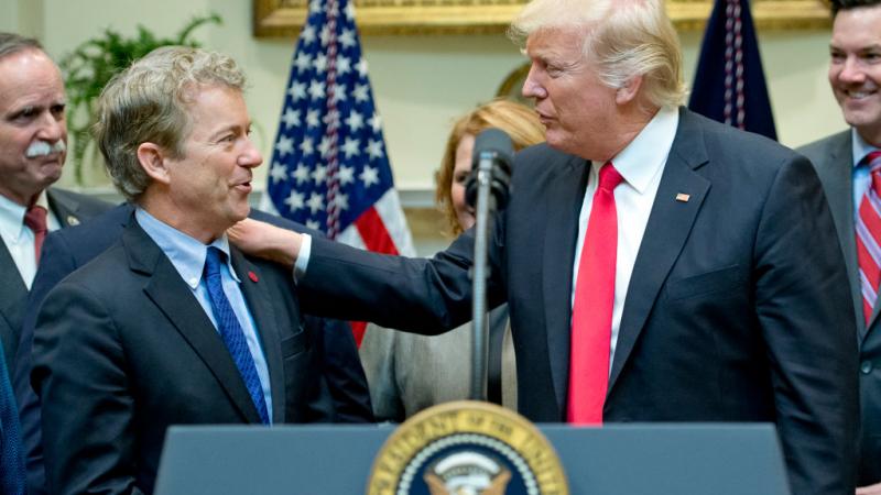 Sen. Rand Paul and then-President Trump in February 2017