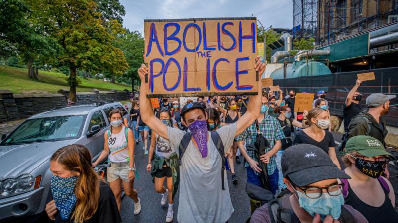 Abolish the police sign in NYC.
