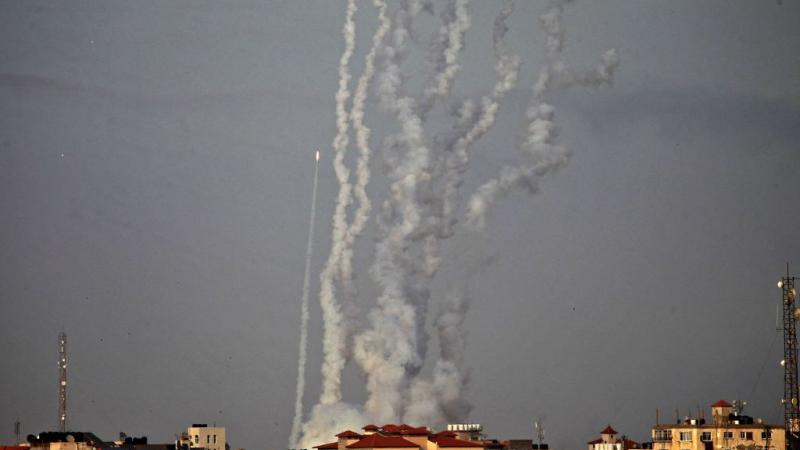 Rockets fired from Gaza by Hamas.