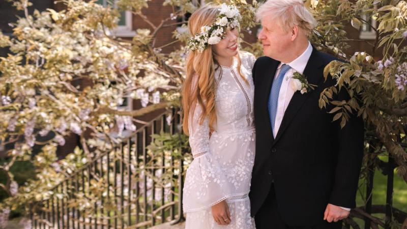 Prime Minister Boris Johnson and his wife Carrie Johnson on May 29, 2021