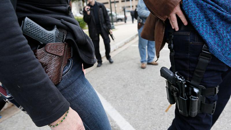 Handguns in open carry, Austin Texas.