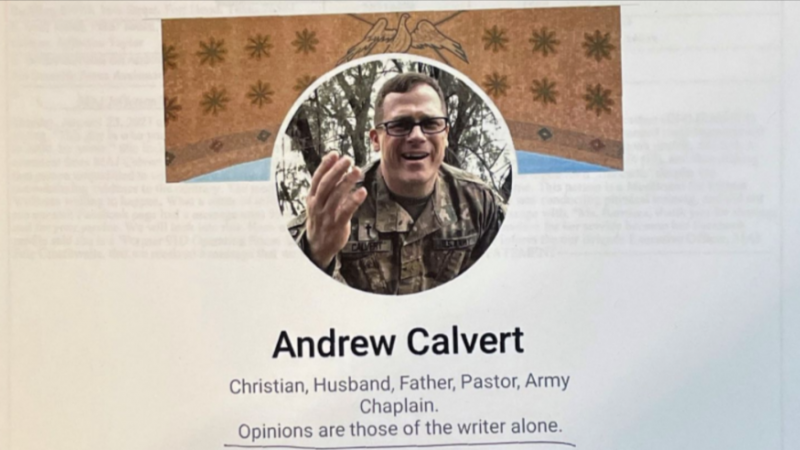 Chaplain and Army Maj. Andrew Calvert