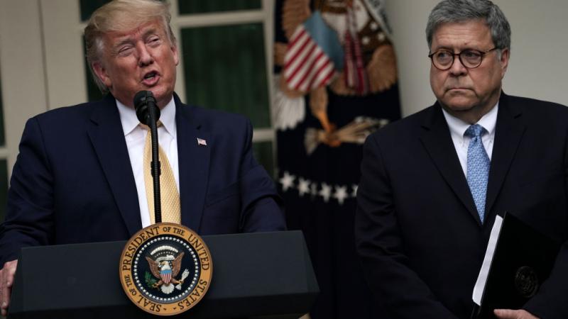 President Donald Trump and Attorney General William Barr.