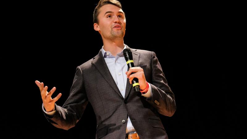 Charlie Kirk speaks at Culture War Turning Point USA event at the Ohio State University in Columbus, Ohio on October 29, 2019.