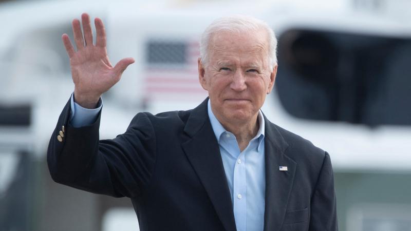 US President Joe Biden boards Air Force One at Andrews Air Force Base before departing for the UK and Europe to attend a series of summits on June 9, 2021, in Maryland.