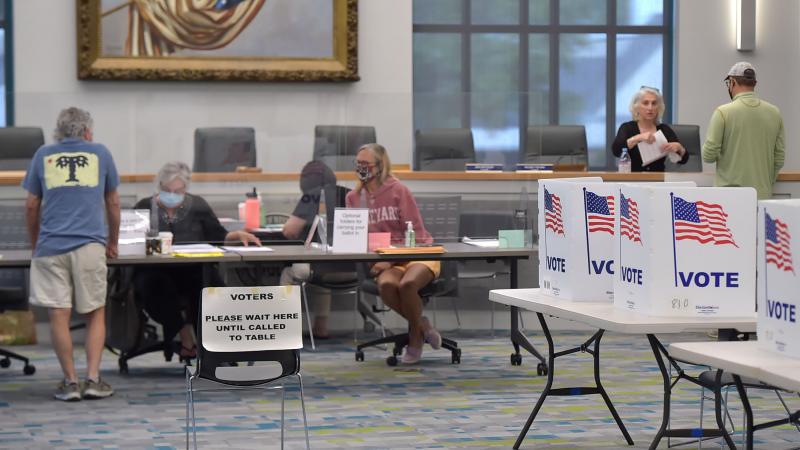 West Chester , PA. May,18 :A few voters get ballots at West Chester Ward 1 at Borough Hall Tuesday morning.